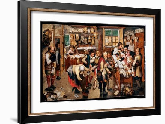 Peasants Paying Tithes (Oil on Panel)-Pieter the Younger Brueghel-Framed Giclee Print