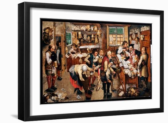 Peasants Paying Tithes (Oil on Panel)-Pieter the Younger Brueghel-Framed Giclee Print