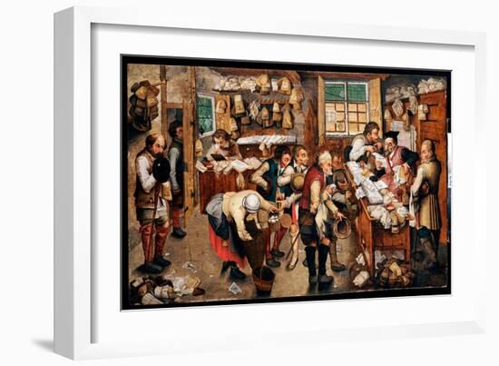 Peasants Paying Tithes (Oil on Panel)-Pieter the Younger Brueghel-Framed Giclee Print