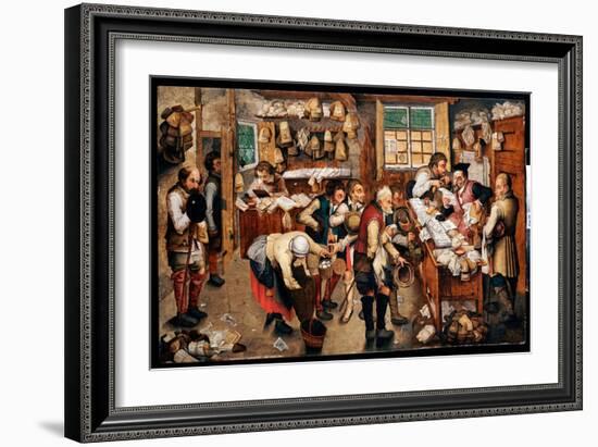 Peasants Paying Tithes (Oil on Panel)-Pieter the Younger Brueghel-Framed Giclee Print