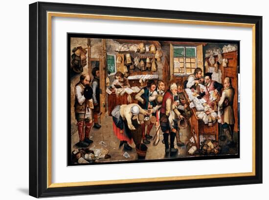 Peasants Paying Tithes (Oil on Panel)-Pieter the Younger Brueghel-Framed Giclee Print