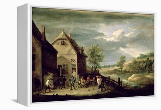 Peasants Playing Boules-David Teniers the Younger-Framed Premier Image Canvas
