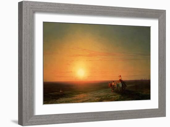 Peasants Returning from the Fields at Sunset-Carl Frederic Aagaard-Framed Giclee Print