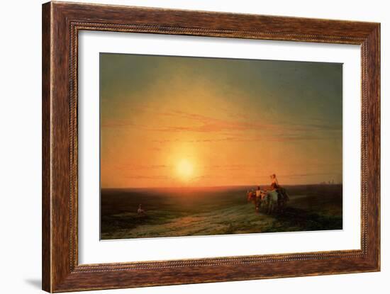 Peasants Returning from the Fields at Sunset-Carl Frederic Aagaard-Framed Giclee Print