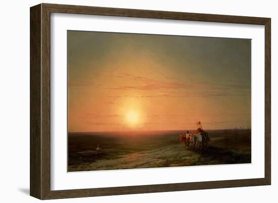 Peasants Returning from the Fields at Sunset-Ivan Konstantinovich Aivazovsky-Framed Giclee Print