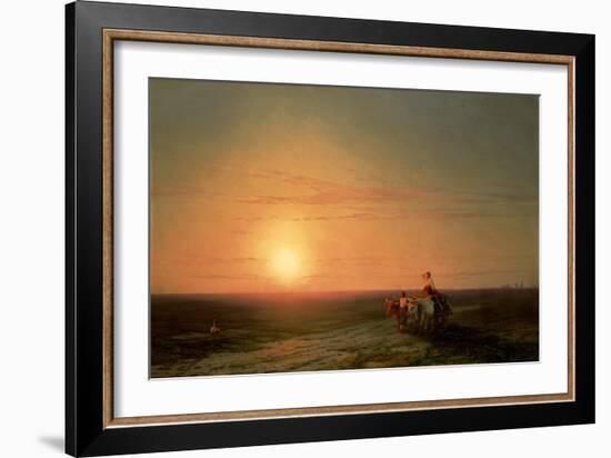 Peasants Returning from the Fields at Sunset-Ivan Konstantinovich Aivazovsky-Framed Giclee Print