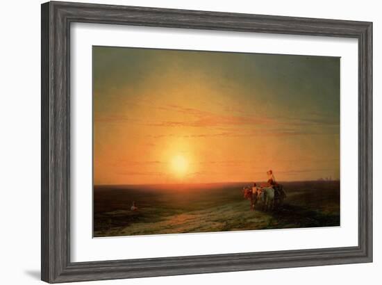 Peasants Returning from the Fields at Sunset-Carl Frederic Aagaard-Framed Giclee Print