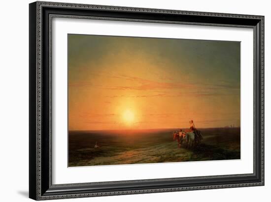 Peasants Returning from the Fields at Sunset-Carl Frederic Aagaard-Framed Giclee Print