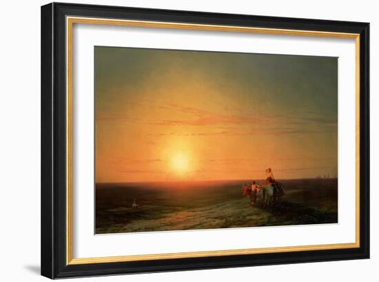 Peasants Returning from the Fields at Sunset-Carl Frederic Aagaard-Framed Giclee Print