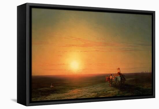 Peasants Returning from the Fields at Sunset-Carl Frederic Aagaard-Framed Premier Image Canvas