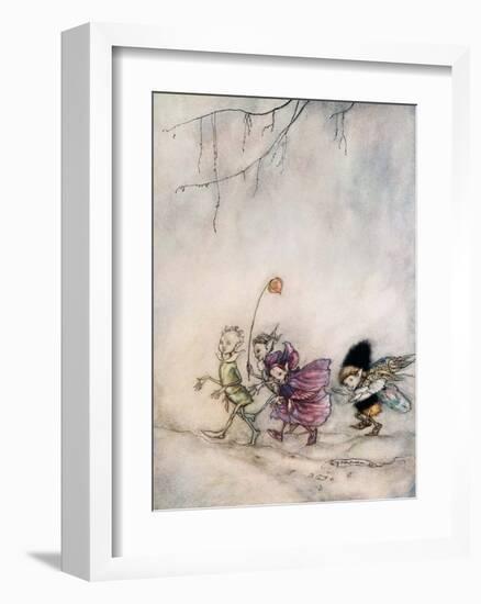 Peaseblossom, Cobweb, Mote & Mustardseed-Arthur Rackham-Framed Art Print