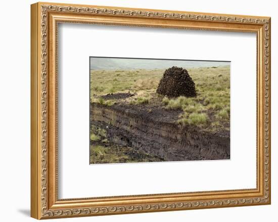 Peat Cutting, Connemara, County Galway, Connacht, Republic of Ireland-Gary Cook-Framed Photographic Print