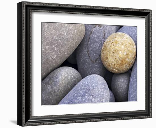 Pebbles in Sandymouth Beach, Cornwall, UK-Nadia Isakova-Framed Photographic Print