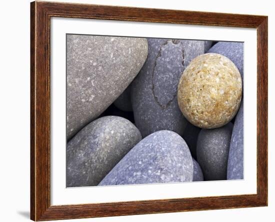 Pebbles in Sandymouth Beach, Cornwall, UK-Nadia Isakova-Framed Photographic Print