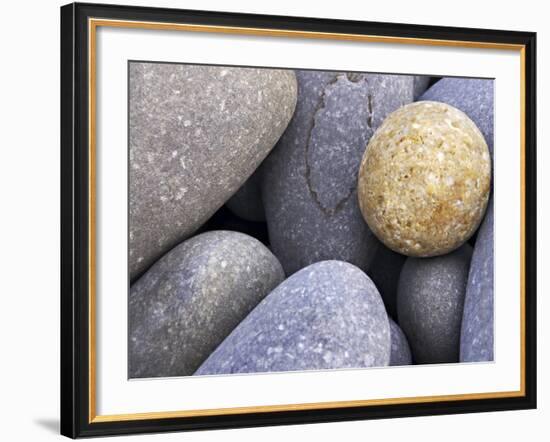 Pebbles in Sandymouth Beach, Cornwall, UK-Nadia Isakova-Framed Photographic Print