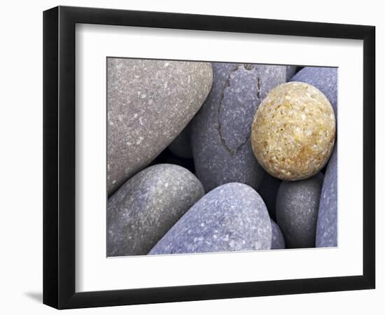 Pebbles in Sandymouth Beach, Cornwall, UK-Nadia Isakova-Framed Photographic Print