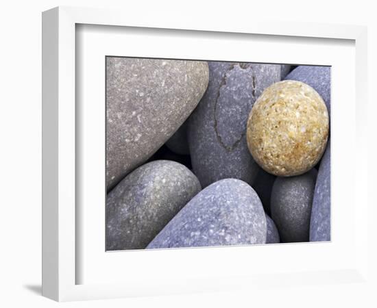 Pebbles in Sandymouth Beach, Cornwall, UK-Nadia Isakova-Framed Photographic Print