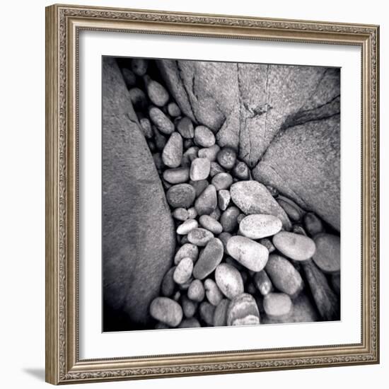 Pebbles Trapped Between Larger Rocks on Beach, Taransay, Outer Hebrides, Scotland, UK-Lee Frost-Framed Photographic Print