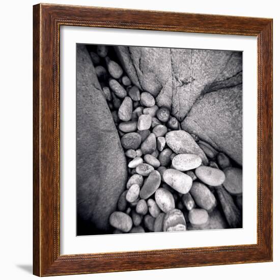 Pebbles Trapped Between Larger Rocks on Beach, Taransay, Outer Hebrides, Scotland, UK-Lee Frost-Framed Photographic Print