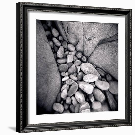 Pebbles Trapped Between Larger Rocks on Beach, Taransay, Outer Hebrides, Scotland, UK-Lee Frost-Framed Photographic Print