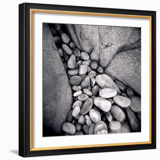 Pebbles Trapped Between Larger Rocks on Beach, Taransay, Outer Hebrides, Scotland, UK-Lee Frost-Framed Photographic Print