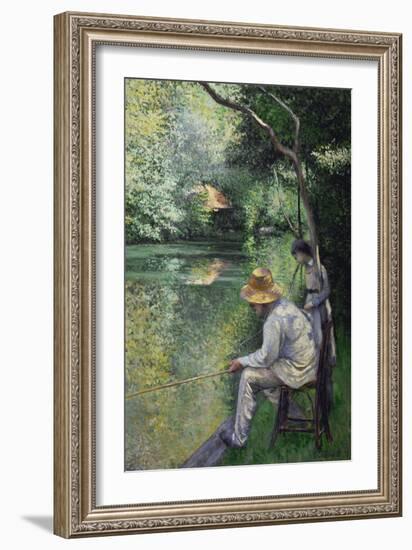 Peche a la ligne-Angling, 1878 Oil on canvas, 157 x 113 cm.-Gustave Caillebotte-Framed Giclee Print