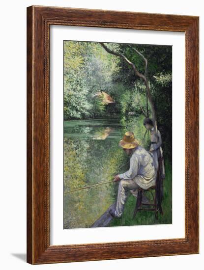 Peche a la ligne-Angling, 1878 Oil on canvas, 157 x 113 cm.-Gustave Caillebotte-Framed Giclee Print