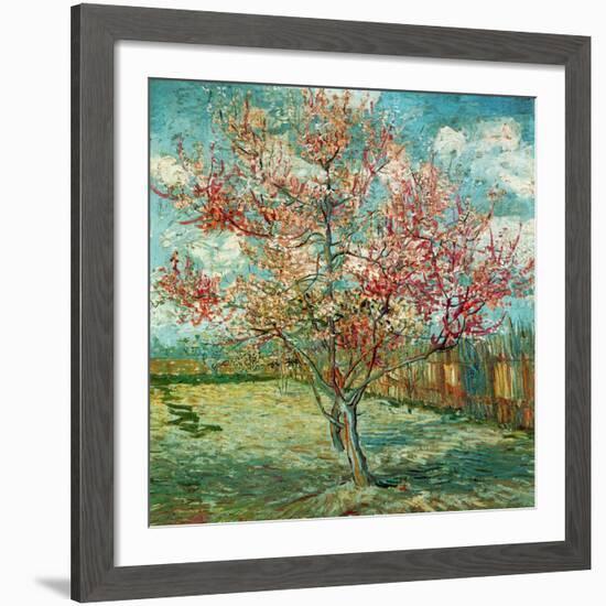 Pêcher en fleurs (Souvenir de Mauve) (Détail)-Vincent van Gogh-Framed Art Print