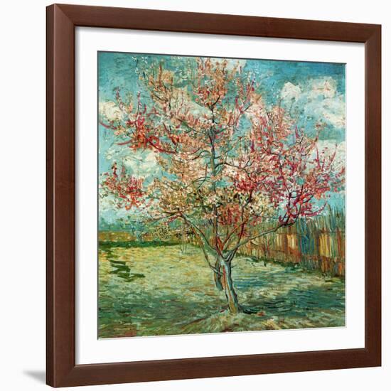 Pêcher en fleurs (Souvenir de Mauve) (Détail)-Vincent van Gogh-Framed Art Print