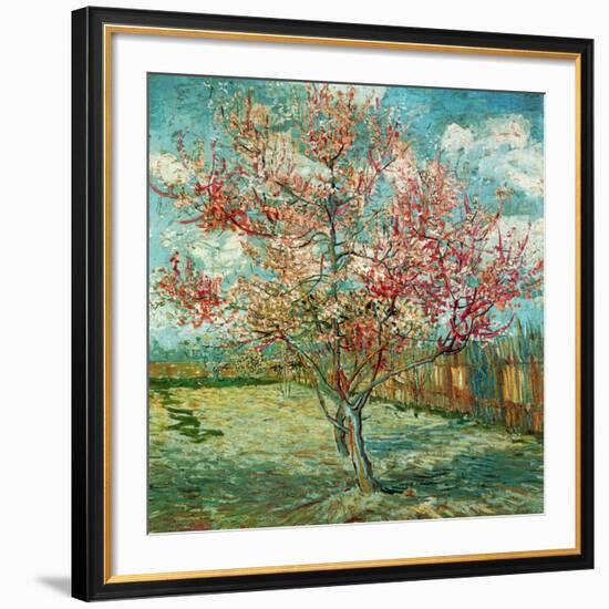 Pêcher en fleurs (Souvenir de Mauve) (Détail)-Vincent van Gogh-Framed Art Print