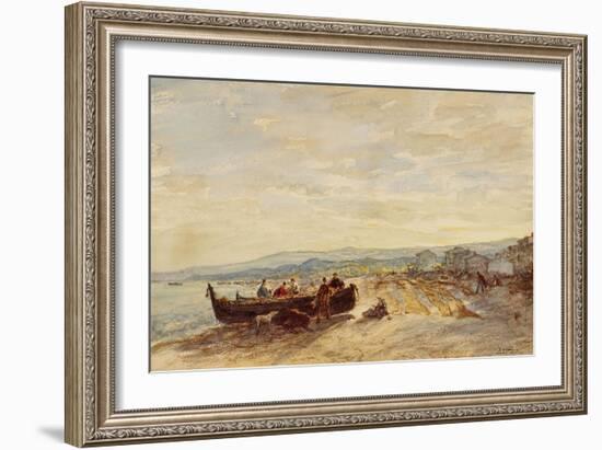 Pêcheurs à Antibes-Félix Ziem-Framed Giclee Print