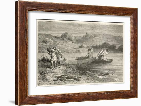 Pecheurs a L'Epoque De La Pierre Polie-Emile Antoine Bayard-Framed Giclee Print