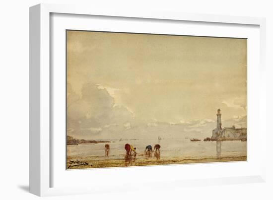 Pêcheurs de coquillages à Antibes-Félix Ziem-Framed Giclee Print