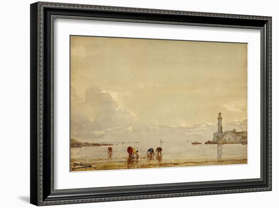 Pêcheurs de coquillages à Antibes-Félix Ziem-Framed Giclee Print