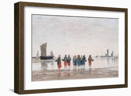 Pecheuses a Berck, 1875-Eugène Boudin-Framed Giclee Print