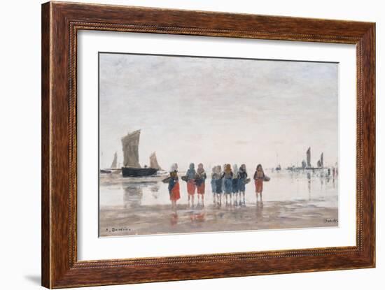 Pecheuses a Berck, 1875-Eugène Boudin-Framed Giclee Print