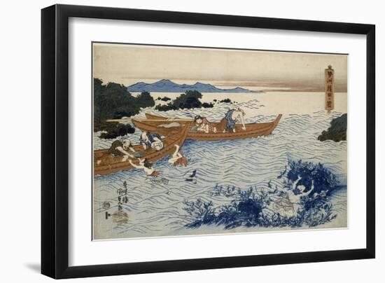 Pécheuses de coquillages dans la province d'Ise-Utagawa Kunisada-Framed Giclee Print