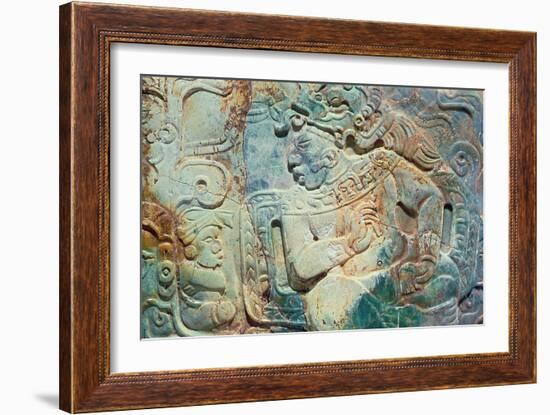 Pectoral of the King and a Courtier from Tikal-Mayan-Framed Giclee Print