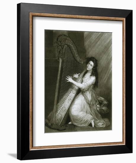 'Pedal harp with hook action; coloured engraving from the end of the eighteenth century', 1948-Unknown-Framed Giclee Print