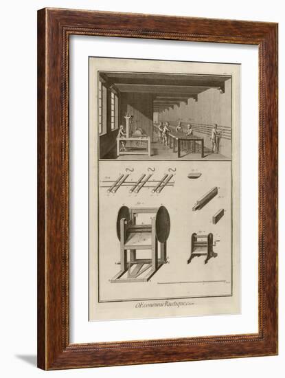 Pedal-Mill (Plate I), 1762-Denis Diderot-Framed Giclee Print