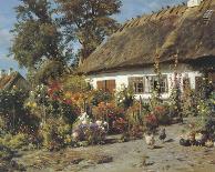 A Cottage by a Pond-Peder Mork Monsted-Giclee Print