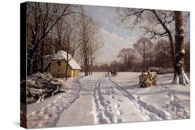A Sleigh Ride Through a Winter Landscape, 1915' Giclee Print