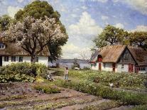 A Cottage by a Pond-Peder Mork Monsted-Giclee Print