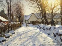 A Wooded Winter Landscape, Mortaratsch-Peder Mork Monsted-Giclee Print