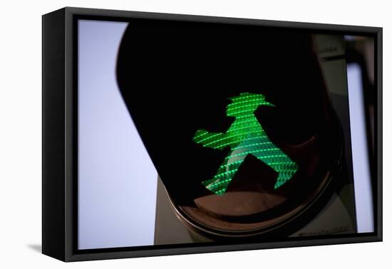 Pedestrian Road Crossing Berlin, Germany-Felipe Rodriguez-Framed Premier Image Canvas