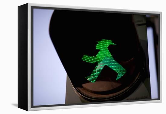 Pedestrian Road Crossing Berlin, Germany-Felipe Rodriguez-Framed Premier Image Canvas