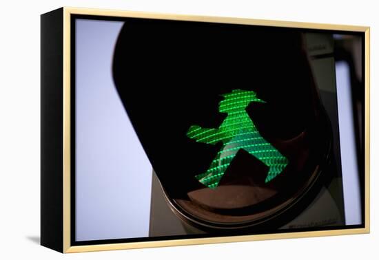 Pedestrian Road Crossing Berlin, Germany-Felipe Rodriguez-Framed Premier Image Canvas