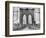 Pedestrian Walkway on the Brooklyn Bridge-Bettmann-Framed Premium Photographic Print