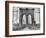 Pedestrian Walkway on the Brooklyn Bridge-Bettmann-Framed Photographic Print