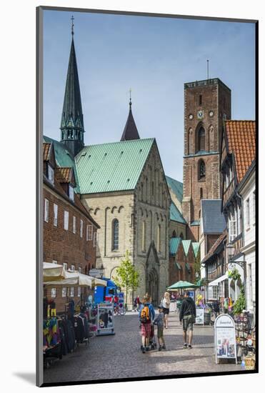 Pedestrian Zone with the Historic Houses in Ribe, Denmark's Oldest Surviving City, Jutland, Denmark-Michael Runkel-Mounted Photographic Print